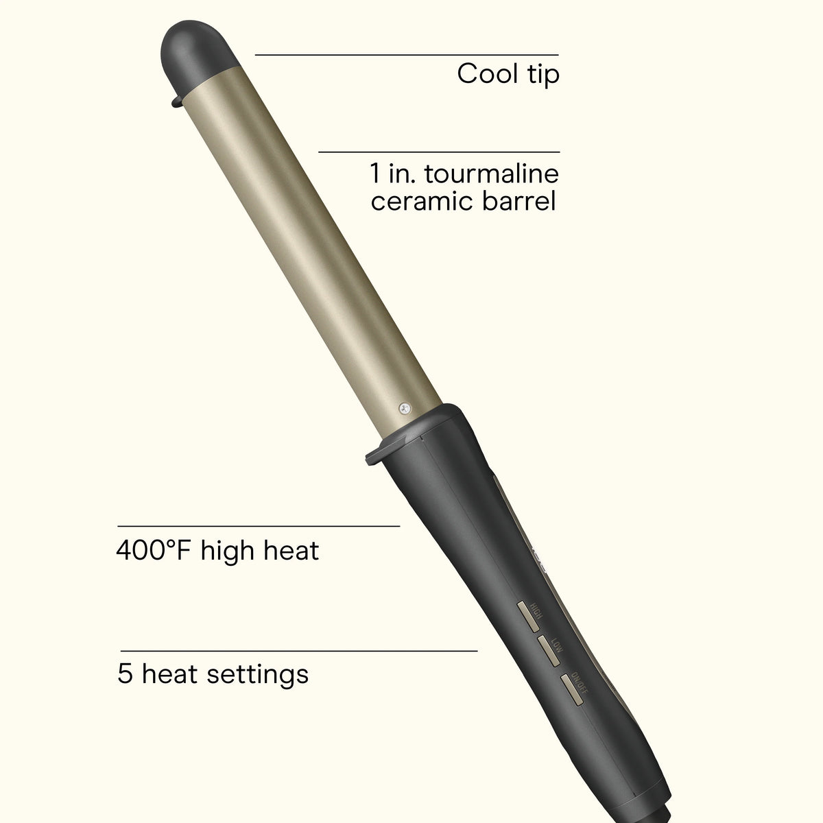 1" Tourmaline Ceramic Curling Wand