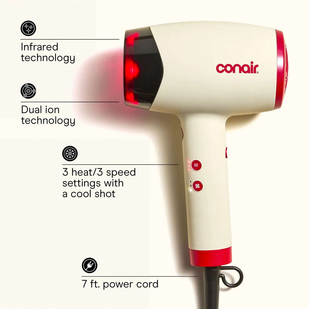 LED Infrared Heat Hair Dryer