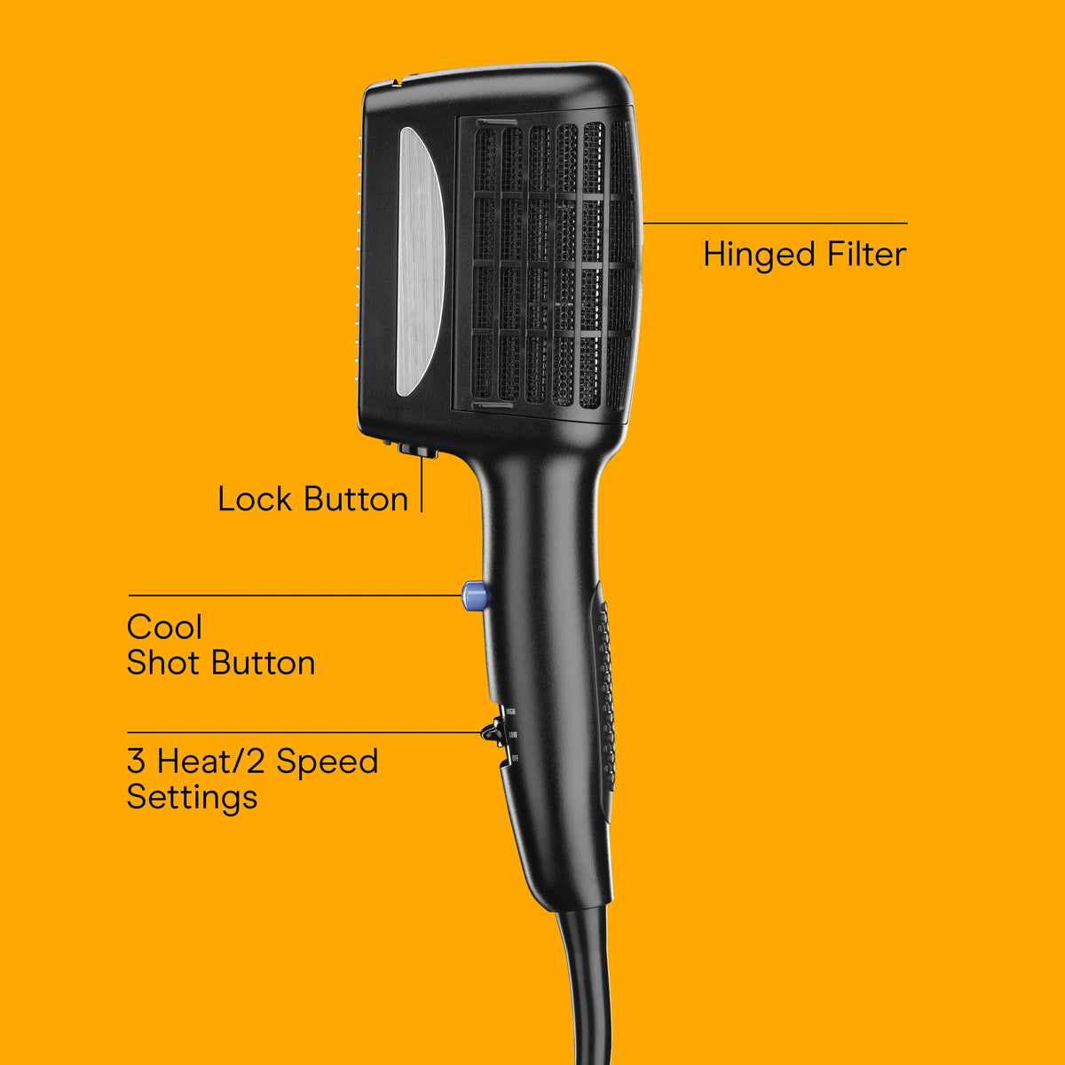 Detangle, Straighten & Volumize, 3-in-1 Ceramic Styling Hair Dryer