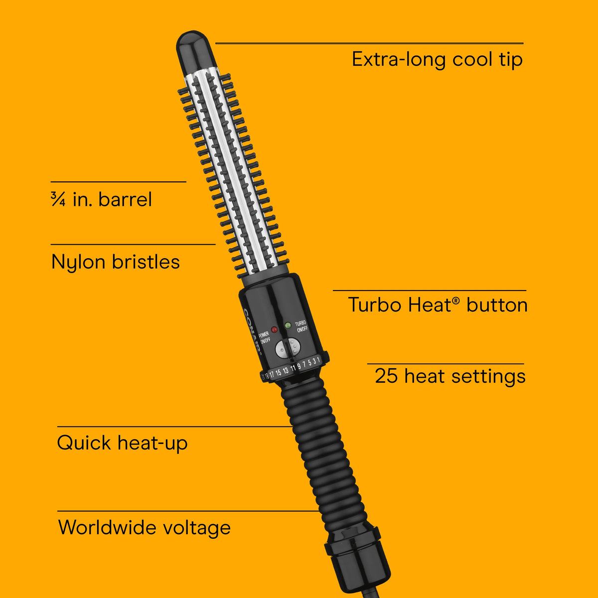 Instant Heat 3/4-inch Hot Brush