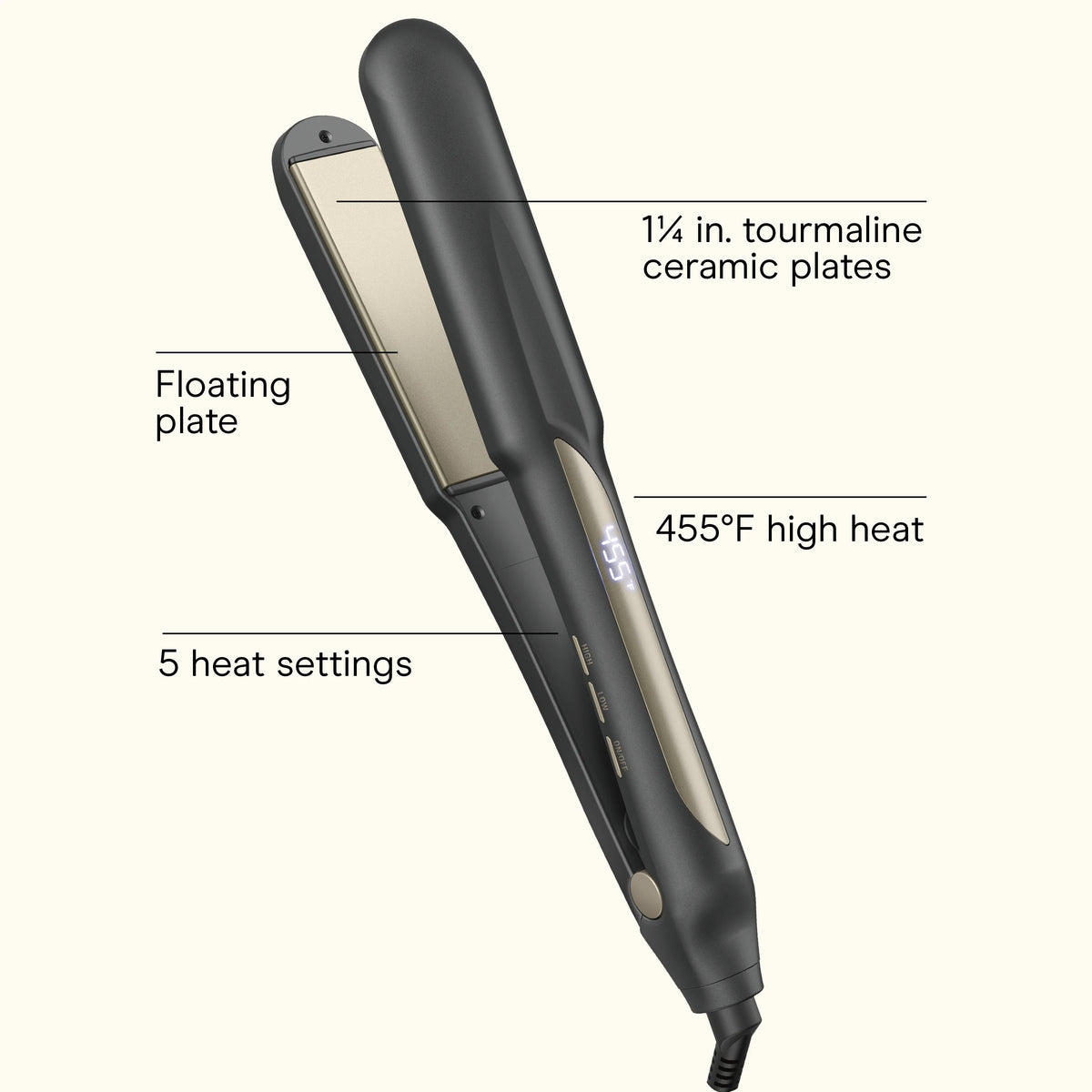 1¼" Tourmaline Ceramic Flat Iron