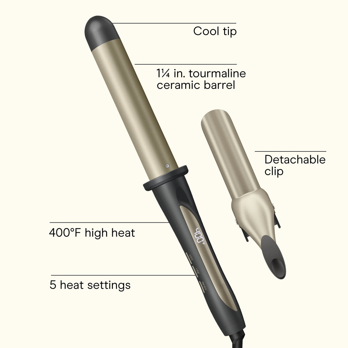 1¼" Tourmaline Ceramic Curling Wand