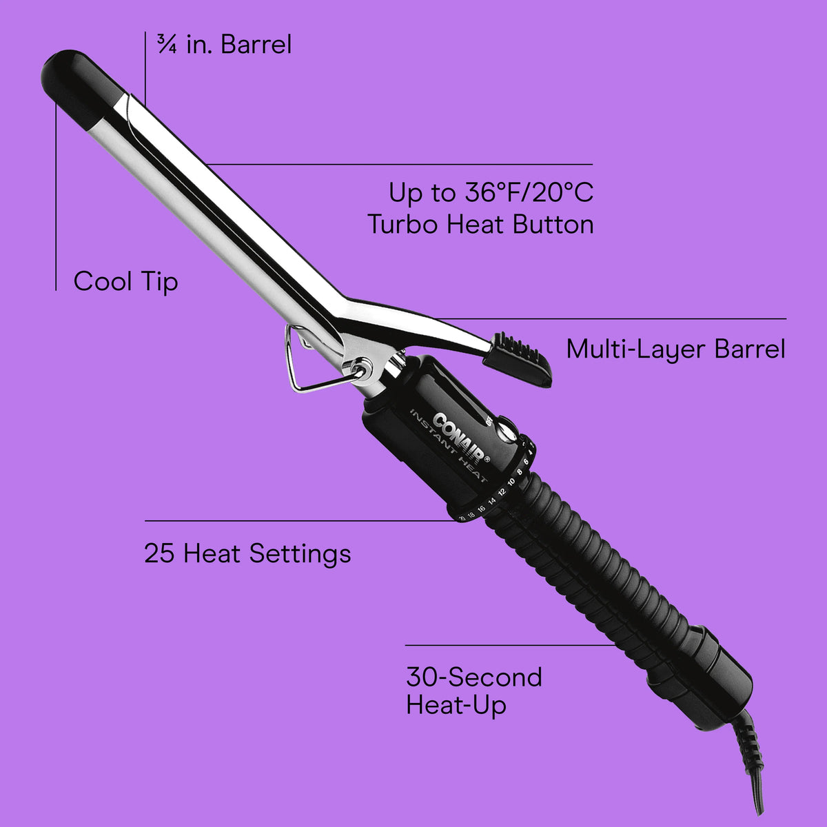 Instant Heat ¾-inch Curling Iron