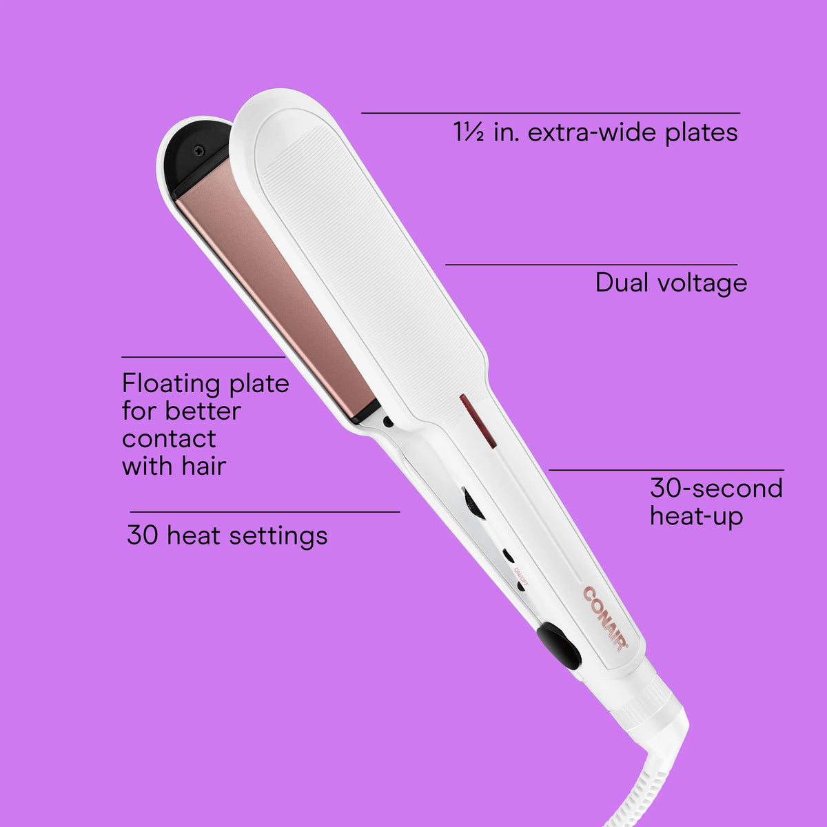 1-inch Rose Gold Ceramic Flat Iron